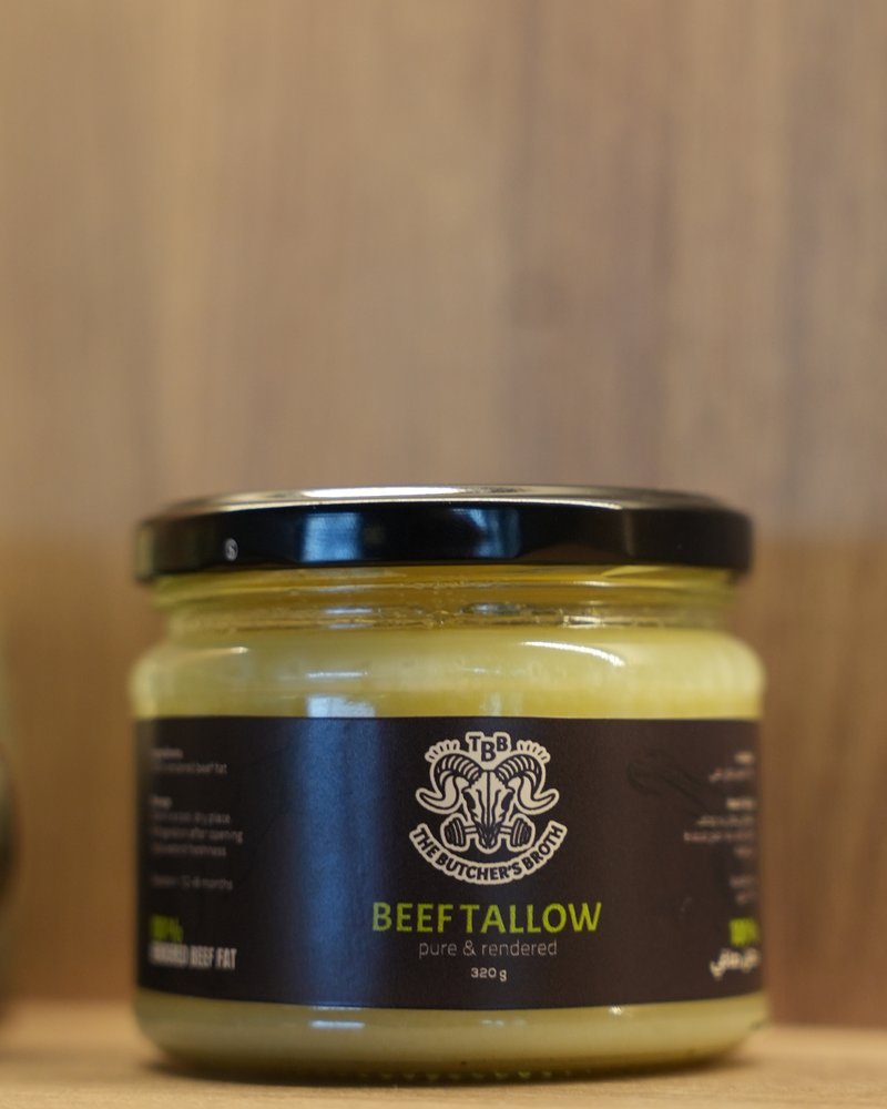 320 g jar of pure rendered beef tallow from The Butcher's Broth